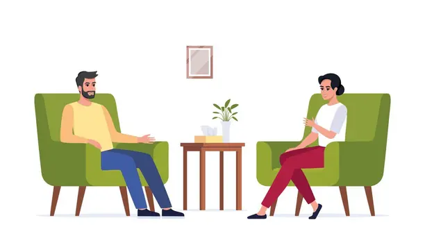 Illustration of a calm therapy setting at Pure Mind Therapy